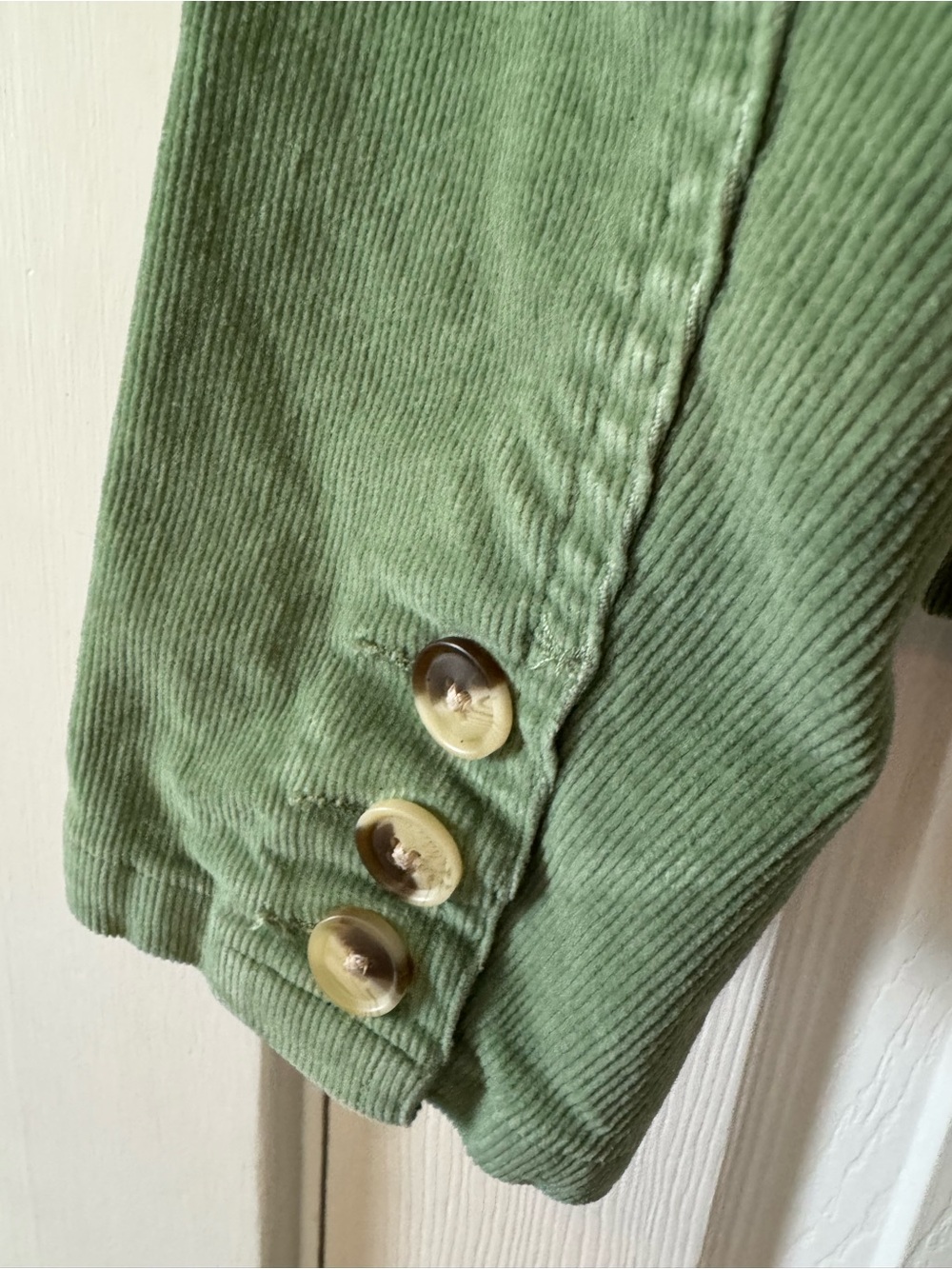 St. John’s Bay Petite Sage Green Corduroy Blazer Jacket Stretch Cotton Large - Picture 7 of 8